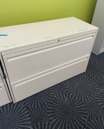 [#D6-26] Beige Long 2 Tier Filing Cabinet