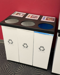 [#G4-38] 3 Section Trash/Recycle/Compost Bins