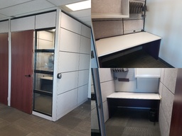 [#A2-48] Floor to ceiling workstation with desks and storage