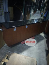 [#D5-CR0001] CREDENZA, W/GRANITE TOP &amp; 2-PULL DRAWERS ON LH &amp; 2-HINGED DOORS ON RH  90W 18D 32H