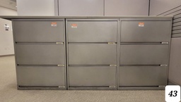 [#D9-43] Gray 3 dr file cabinet 30L x 20W x 42 H