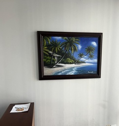 [#J1-19] Artwork in Dark Wood Frame