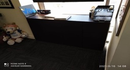 [#D5-102] Dark Wood Credenza (4 Door)