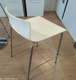 [#B2-127] White Bar-Height Chair