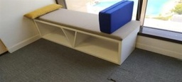 [#B12-143] White Lounge Bench