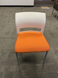 [#B4-Pic 44] White And Orange Café Chair, Steelcase