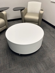 [#C3-Pic 58] White Round Coffee Table 37"