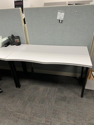 [#C11-Pic 86] Light Grey With Black Leg Curved Edge Table, 48x24"