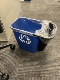 [#G3-Pic 93] Recycle Bins, Blue With Trash Bin