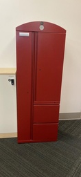 [#D19-5] Metal Red Wardrobe Style Cabinet