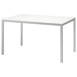 [#C19-17] White shiny top tables w/alumunum legs (photo representation)