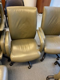 [#B13-5 (132)] Green Leather Task Chair