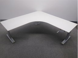 [#E10-37] Steelcase, Crank, 66x66x24, White- height adjustable desk