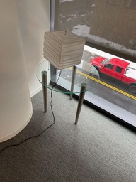 [#C14-9] Round Glass End Table