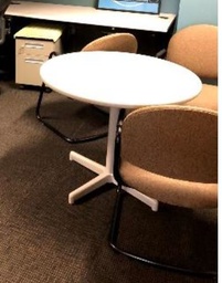 [#C2-41] White Round Meeting Table