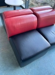 [#B12] Red and black single lounge sofa