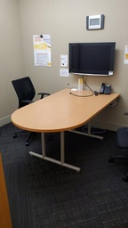 [#C7-32] 6' Bullet Shape Meeting Table, Maple