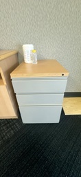 [#D16-43] Metal BBF Ped with Top, Grey/Maple