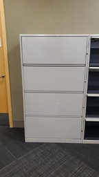[#D10-46] Metal 4-High Lateral File Cabinet, Grey