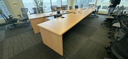 [#C6-47] 17' V-Shaped Boardroom Table with Electrical, Maple