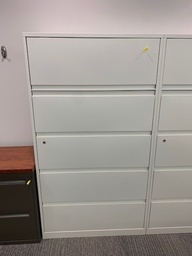 [#D12] 5 Drawer White Lateral Cabinet