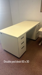 [#E4-49] Double Ped Desk 60 x 30