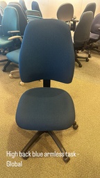[#B12-34] Blue Armless Highback Task Chair
