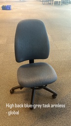 [#B12-72] Highback Blue Grey Armless Task Chair