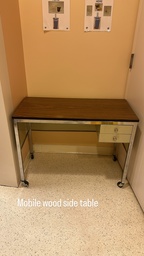 [#C11-58] Mobile Wood Side Table