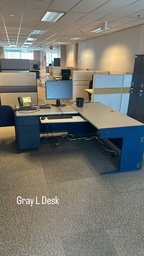[#E6-73] Grey L-Desk