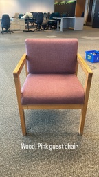 [#B8-11915-48] Pink Wood Guest Chair