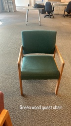 [#B8-11915-35] Green Wood Guest Chair