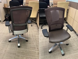 [#B13-11] Brown Knoll Mesh Back Task Chair
