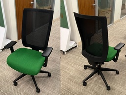 [#B13-12] Kimball Green and Black Mesh Back Task Chair
