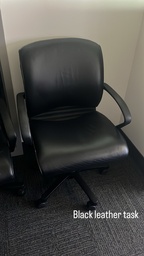 [#B13-30] Black Leather Task Chair