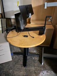 [#C11-37] Round table with monitor stand
