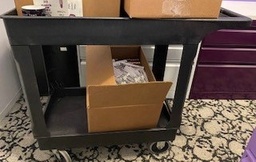 [#C1-189] Black plastic cart on wheels