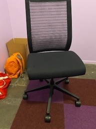 [#B12-192] Black armless task chair
