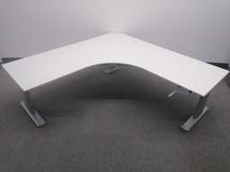 [#E10-6] Steelcase: Manual Crank Sit-Stand Corner Desk, 66x66x24