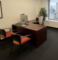 [#E9-1] Private Office Desk - dark wood