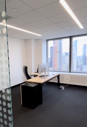 [#E8-11] Private Office - light wood (table and pedestal)