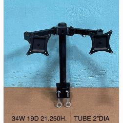 [#H10-30] Dual Monitor Arm, Steel, C Clamp Mount, Tube 2"d (34Wx17Dx21.25H)
