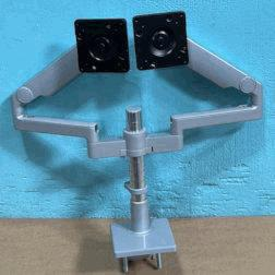 [#H10-31] Dual Monitor Arm, M/Flex, C-Clamp, Square Base (16Wx12H)