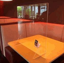 [#I13-74] COVID-19 Free Standing Plexi Screen W/Triangle Feet (32Hx32Wx12D)