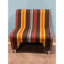 [#B12-102] MYNN - STRIPED MyWay No Arms Lounge Chair, 4 - Legs (33Wx32Dx29.50Hx18SH)