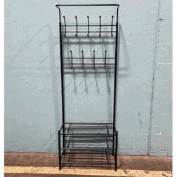[#I5-112] Coat Hanger Rack, w/3 Fixed Shelves (28Wx15Dx72.25H)