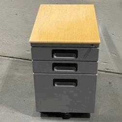 [#D16-115] Mobile Pedestal, Laminate Top, Two Drawers, One File (15.63Wx22Dx22.63H)