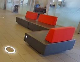 [#B6-1] Red and Grey Lounge Chair