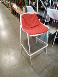 [#B1-202] Steelcase Stool w/ Red Seat Cushion
