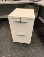 [#D16-1] White Storage Pedestal with 2 Drawers